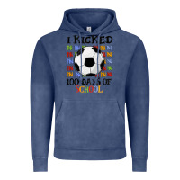 Vintage Denim i kicked 100 days of school Vintage Hoodie - MaliasSmallBusiness