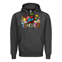 Charcoal Heather a teacher Zipper Hoodie - NancyCooperArtShop