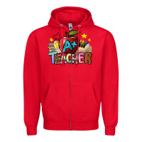 Red a teacher Zipper Hoodie - NancyCooperArtShop