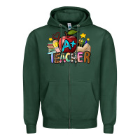 Sports Green a teacher Zipper Hoodie - NancyCooperArtShop