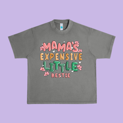 Mamas Expensive Little Bestie Urban Heavy Tee Designed By Maliassmallbusiness