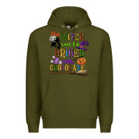 Army Green this witch can be bribed with chocolate Premium Hoodie - CowGirlArtShop