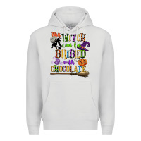 Dove Grey this witch can be bribed with chocolate Premium Hoodie - CowGirlArtShop