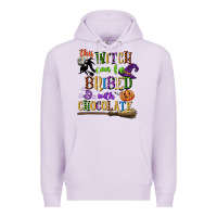 Lilac this witch can be bribed with chocolate Premium Hoodie - CowGirlArtShop