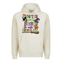 Oatmeal Heather this witch can be bribed with chocolate Premium Hoodie - CowGirlArtShop