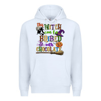 White this witch can be bribed with chocolate Premium Hoodie - CowGirlArtShop