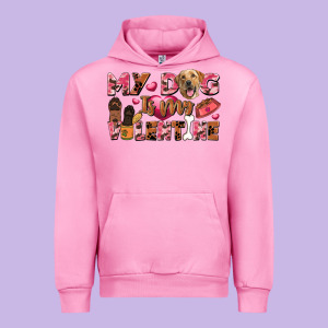 My Dog Is My Valentine Urban Hoodie Designed By Fadigitalartstudio