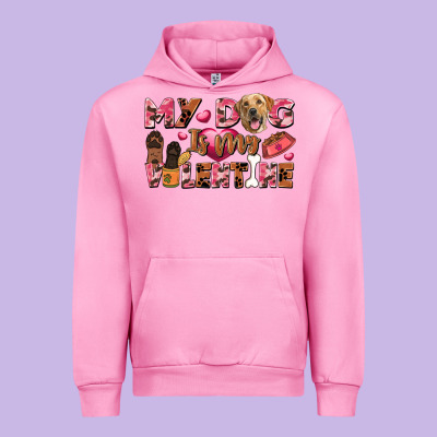 My Dog Is My Valentine Urban Hoodie Designed By Fadigitalartstudio