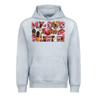 Heather Grey my dog is my valentine Urban Hoodie - FaDigitalArtStudio