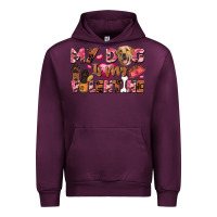 Mauve Wine my dog is my valentine Urban Hoodie - FaDigitalArtStudio
