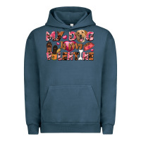 Pigment Midnight Navy my dog is my valentine Urban Hoodie - FaDigitalArtStudio