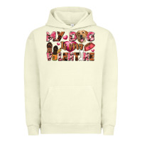 Pigment Pistachio my dog is my valentine Urban Hoodie - FaDigitalArtStudio