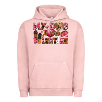 Pigment Salmon my dog is my valentine Urban Hoodie - FaDigitalArtStudio