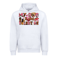 White my dog is my valentine Urban Hoodie - FaDigitalArtStudio