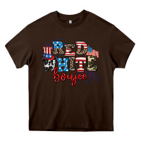 Chocolate Brown Red whıte boujee Heavy Core Tee - AdoDesignShop