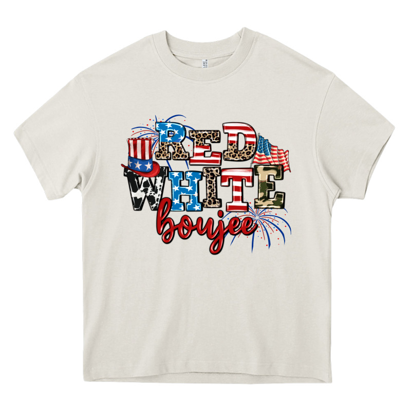 Red Whıte Boujee Heavy Core Tee by AdoDesignShop | Teevron