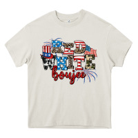 Cream Red whıte boujee Heavy Core Tee - AdoDesignShop