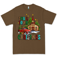 Cacao small town christmas church western truck Premium Tee - AdoDesignShop