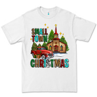 White small town christmas church western truck Premium Tee - AdoDesignShop
