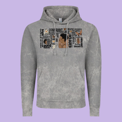 Black Woman Confident Vintage Hoodie Designed By Maliassmallbusiness