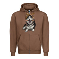 Chestnut alaskan husky with bandeau Zipper Hoodie - texasbilliewilder
