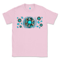 Bubblegum Pink turquoise gemstone sunflower Classic Tee - JahusDesignShop