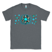 Charcoal Heather turquoise gemstone sunflower Classic Tee - JahusDesignShop