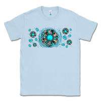 Dusty Blue turquoise gemstone sunflower Classic Tee - JahusDesignShop
