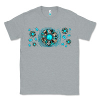Heather Grey turquoise gemstone sunflower Classic Tee - JahusDesignShop