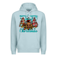 Blue Mist merry christmas Premium Hoodie - JahusDesignShop