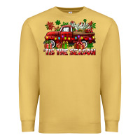Antique Gold tis the season christmas truck Premium Sweatshirt - CowGirlArtShop