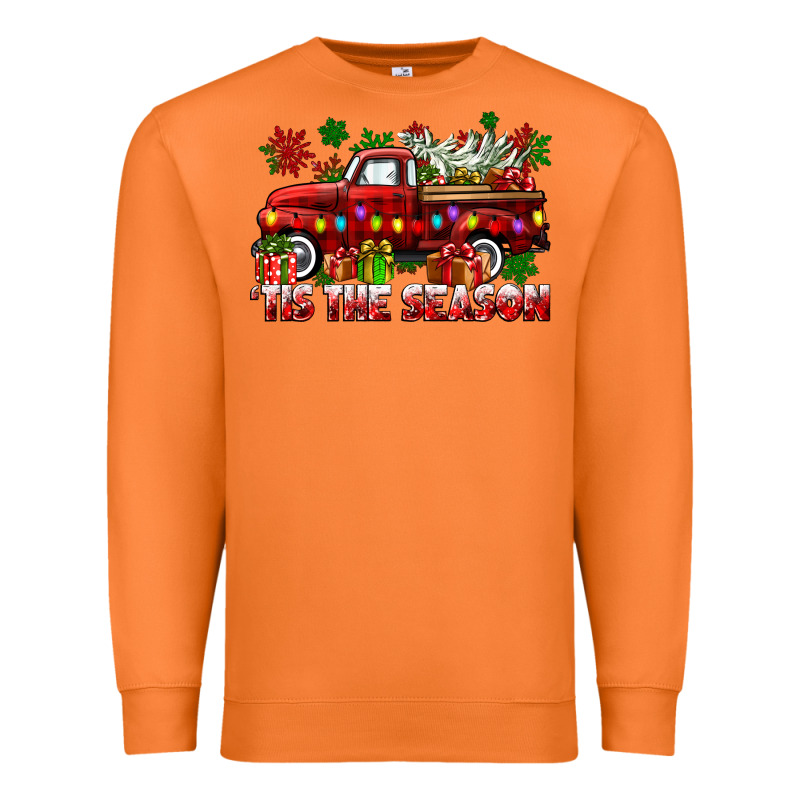 Tis The Season Christmas Truck Premium Sweatshirt by CowGirlArtShop | Teevron