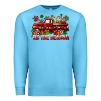 Ocean Blue tis the season christmas truck Premium Sweatshirt - CowGirlArtShop