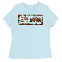 Baby Blue small town christmas Ladies Tee - BundleAndBundleShop