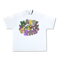 White mardi gras Urban Heavy Tee - MaliasSmallBusiness