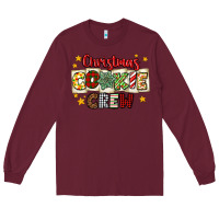 Burgundy Christmas cookie crew Long Sleeve Tee - MaliasSmallBusiness