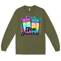 Army Green tea junkie Long Sleeve Tee - JahusDesignShop