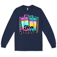 Navy tea junkie Long Sleeve Tee - JahusDesignShop