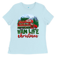 Baby Blue van life christmas Ladies Tee - BundleAndBundleShop