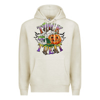 Oatmeal Heather trick or treat Premium Hoodie - CowGirlArtShop