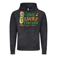 Vintage Black one lucky teacher Vintage Hoodie - MaliasSmallBusiness