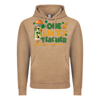 Vintage Coffee one lucky teacher Vintage Hoodie - MaliasSmallBusiness