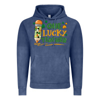 Vintage Denim one lucky teacher Vintage Hoodie - MaliasSmallBusiness