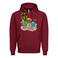 Burgundy take it easy Zipper Hoodie - NancyCooperArtShop