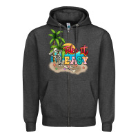 Charcoal Heather take it easy Zipper Hoodie - NancyCooperArtShop