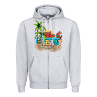 Heather Grey take it easy Zipper Hoodie - NancyCooperArtShop