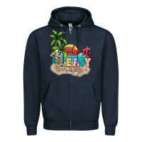 Navy take it easy Zipper Hoodie - NancyCooperArtShop