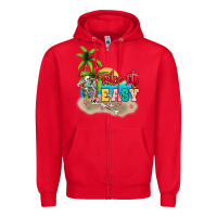 Red take it easy Zipper Hoodie - NancyCooperArtShop