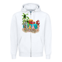 White take it easy Zipper Hoodie - NancyCooperArtShop