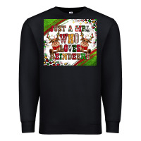 Black just a girl who loves reindeer Premium Sweatshirt - CowGirlArtShop